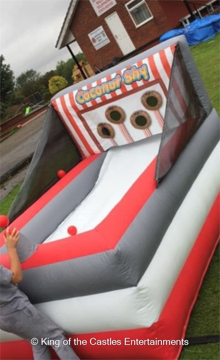 Interchangeable Coconut Shy/basketball Bouncy Castle Hire, Rodeo Bull